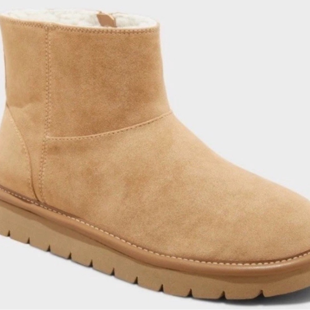 Cozy Tan Suede Ankle Boot